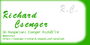 richard csenger business card